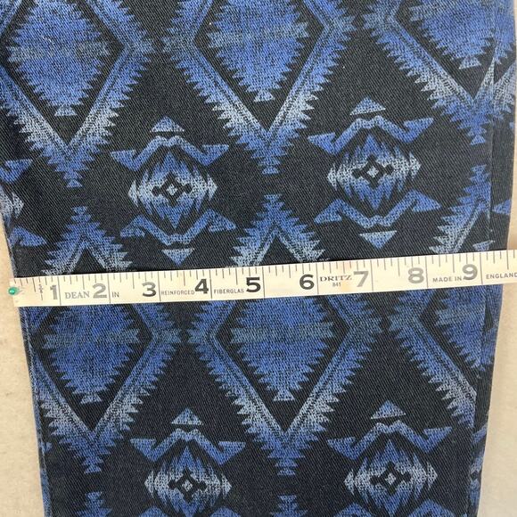 Y2K Vintage Chaps Ralph Lauren Women’s Aztec Print Cropped Denim Jeans Size 10 - Picture 6 of 8